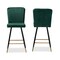 Baxton Studio Preston Modern Luxe and Glam Green Velvet Upholstered and Two-Tone Metal 2-Piece Bar Stool Set Set of 2 190-11785-ZORO - alternate 6